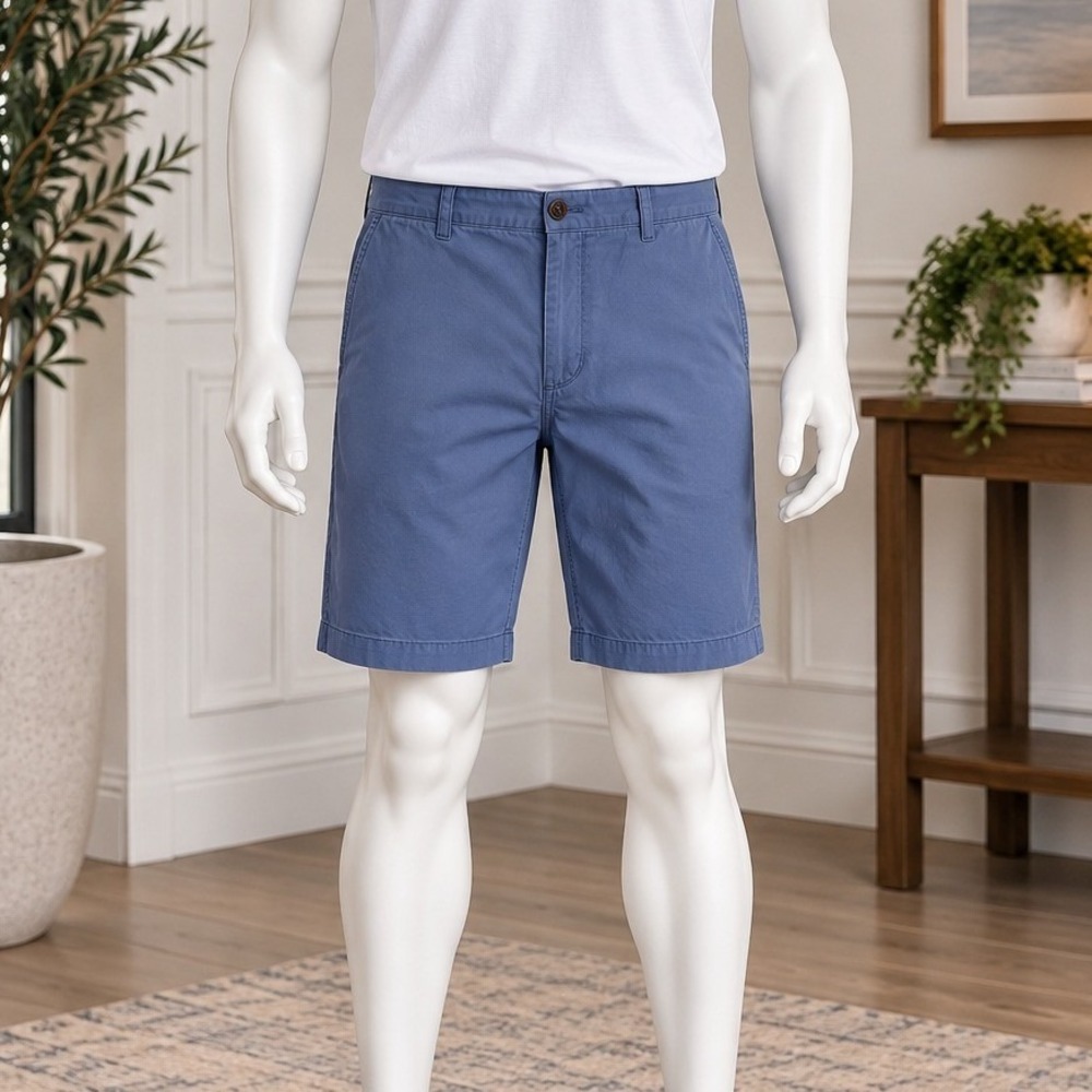 Brooks Brothers Mens Chino Shorts Blue Stretch Cotton Classic 38